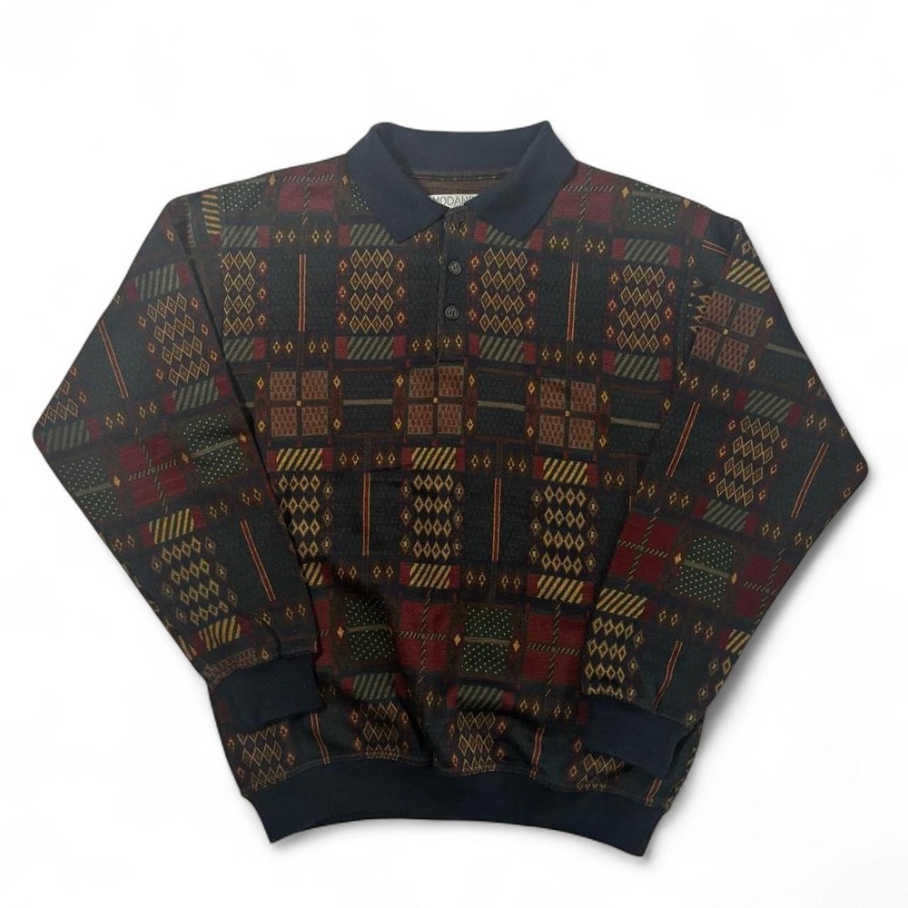 Vintage Modango Homme Abstract Knit Polo Shirt